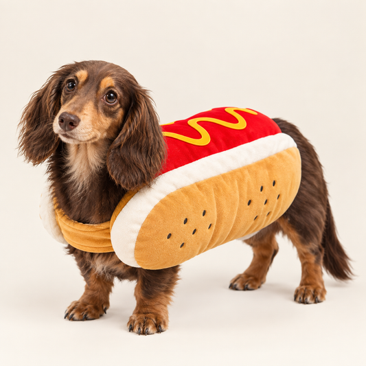 Hot Dog Costume for Dogs-Funny Plush Pet Outfit